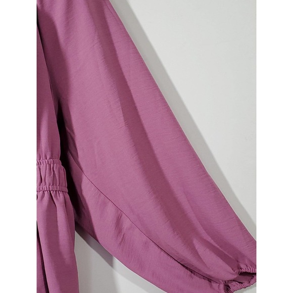 Nine West On/Off Shoulder Pinkish Mauve Long Sleeve Top 3X Ruffles Stretch - Picture 4 of 10